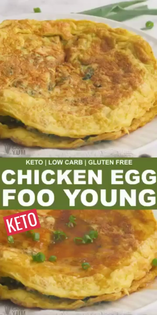 Healthy Chinese Chicken Egg Foo Young (Keto) gemischte Dinge