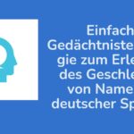 Einfache Gedächtnistechnologie zum Erlernen des Artikles von Namen in deutscher Sprache Einfache Gedächtnistechnologie zum Erlernen des Artikles von Namen in deutscher Sprache