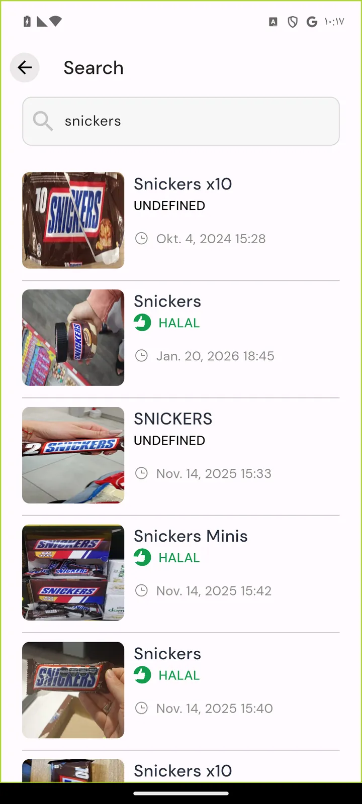 Suchergebnisse in Halalk für Snickers mit Nutzerfotos und Halal-Status