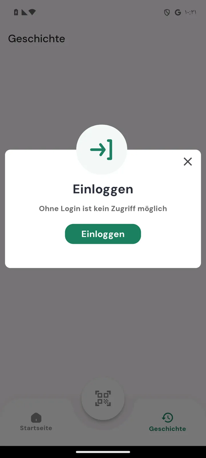 Halalk verlangt für den Verlauf eine Anmeldung